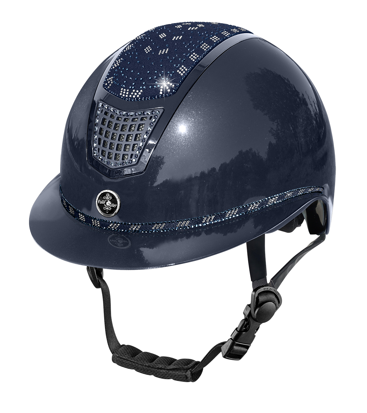 Fairplay Quantinum 2.0 W-V EOS Shiny Ridehjelm - Navy - STR 53-55